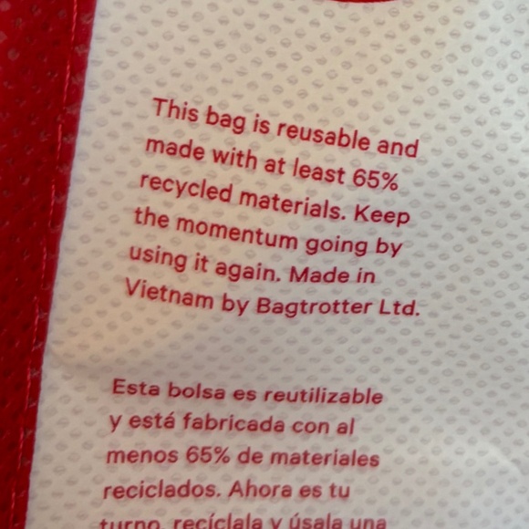 Lululemon shopping tote bag red white Small - Picture 3 of 3